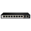 8GE PoE+ 2GE Uplink 250m PoE Switch 10 port 1Gps with 8 PoE port switch