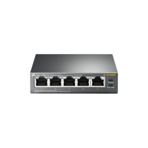 TP-Link TL-SF1005P 5-Port 10/100Mbps Desktop Switch with 4-Port PoE 67W IEEE 802.3af compliant 1Gbps Switching