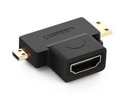 UGREEN MICRO HDMI MALE + MINI HDMI MALE TO HDMI FEMALE ADAPTER