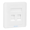 Vention 2-Port Keystone RJ45 Jack Wall Plate White 86 Type – VEN-IFBW0