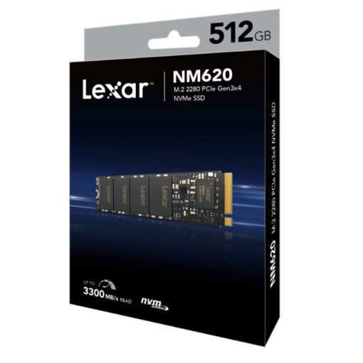 Lexar LNM620 Internal SSD M.2 PCIe Gen 3*4 NVMe 2280 – 512GB – LNM620X512G-RNNNG