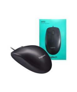 Logitech M90 Corded Wired USB Mouse- Black