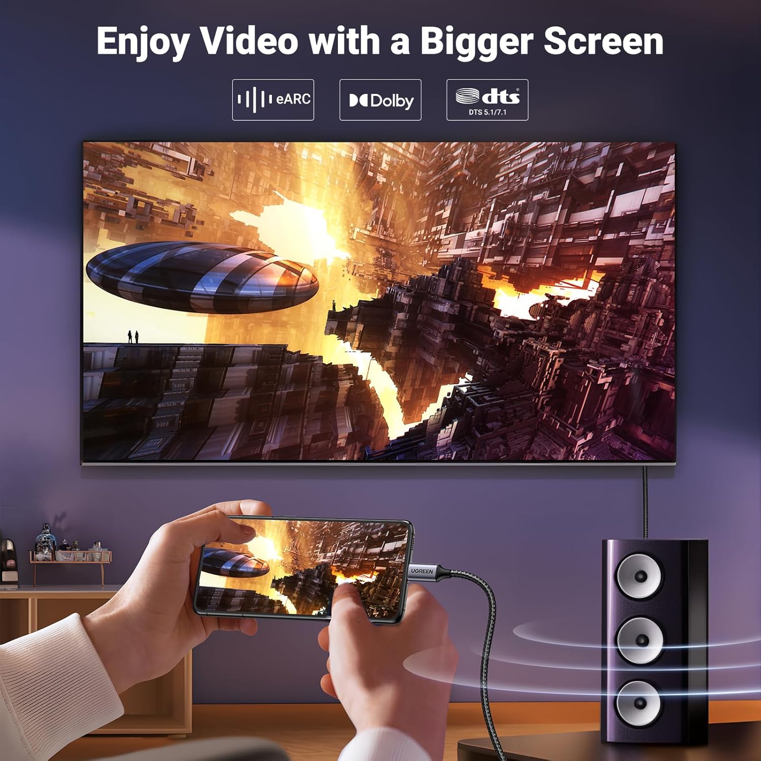 UGREEN USB-C to Display Port 8K Cable 1m (CM556) - Image 4