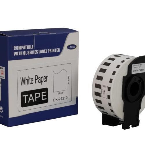 Brother Compatible DK-22210 Continuous Paper Black on White Label Roll 29mm wide