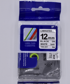 Brother Compatible TZ2-231 12mm Continuous Black on White Tape