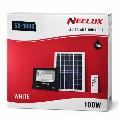 Neelux 100W Super Bright Outdoor Security Solar LED Floodlight