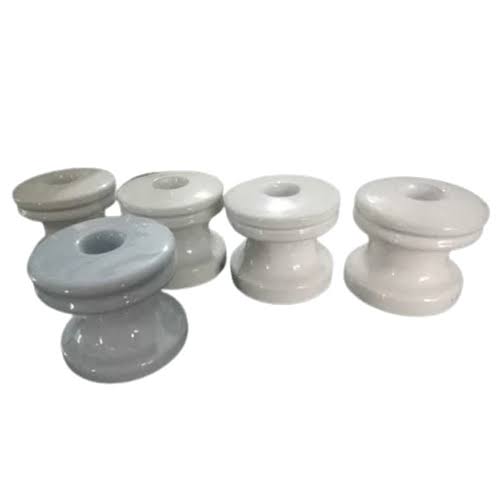 Bobbin Reel Insulator Porcelain Off White