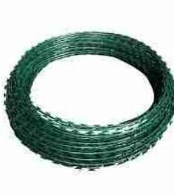 PVC Coated Razor Wire Fences (Green Color)