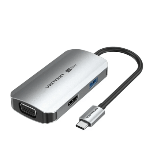 Vention USB Hub USB 3.0 to USB 3.0 x 3/RJ45/USB-C 0.15M Blue Aluminum Alloy Type-TGFSB