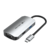 Vention USB Hub USB 3.0 to USB 3.0 x 3/RJ45/USB-C 0.15M Blue Aluminum Alloy Type-TGFSB