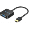 Vention VGA to HDMI Converter with Female Micro USB and Audio Port 0.15M Black (ACNBB)
