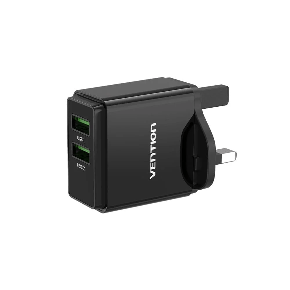 Vention FABB0-UK 2-port USB(A+A) Wall Charger (18W/18W)