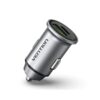 Vention Two-Port USB A+A(30+30) Car Charger Gray Mini Style Aluminium Alloy Type, FFFH0