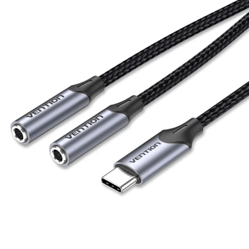 Vention USB-C Male to TRS Audio & Mic Jack 0.3M Gray Aluminum Alloy Type-VEN BGPHY