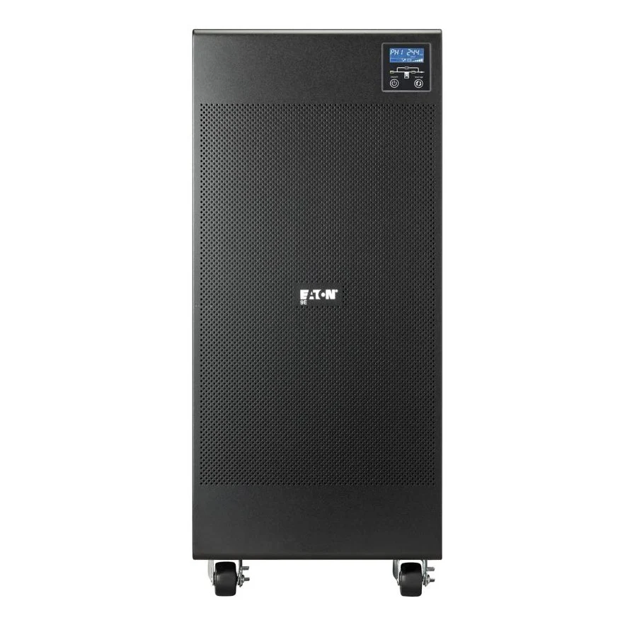 Eaton 20000VA 9E20KI 20kVA Online Tower UPS The Eaton 20000VA 9E20KI 20kVA Online Tower UPS is a high-capacity online double-conversion uninterruptible power supply engineered to provide continuous, clean, and reliable power for mission-critical applications. With a 20kVA / 16kW power capacity, it protects enterprise servers, data centers, industrial equipment, healthcare systems, and telecommunications infrastructure from power outages, voltage fluctuations, surges, and electrical disturbances. Its high operating efficiency, intelligent battery management, pure sine wave output, and support for extended battery modules make it an ideal solution for demanding business environments. Product Features 20kVA / 16kW High Power Capacity Delivers reliable backup power for large enterprise IT environments, industrial machinery, networking equipment, storage systems, and other high-demand applications. Online Double-Conversion Technology Continuously converts incoming AC power to DC and back to AC, providing stable, clean power regardless of utility power quality. Pure Sine Wave Output Supplies high-quality pure sine wave power suitable for sensitive electronic equipment, servers, medical devices, and industrial systems. High Energy Efficiency Offers up to 93% efficiency in Online mode and up to 97% efficiency in ECO mode, helping reduce energy consumption and operating costs. LCD Monitoring Display Features an intuitive LCD display that provides real-time information on UPS status, battery condition, input/output voltage, load level, operating mode, and alarms. Intelligent Battery Management Automatically performs battery testing, intelligent charging, and deep discharge protection to maximize battery life and ensure reliable performance. Extended Battery Runtime Supports up to four external battery modules, allowing backup runtime to be extended during prolonged power outages. Internal Automatic Bypass Maintains continuous power to connected equipment during maintenance or internal UPS faults, improving system availability. Advanced Communication Interfaces Includes USB, RS-232, remote power-off terminal, and an expansion slot for an optional network management card for remote monitoring and UPS management. Comprehensive Equipment Protection Protects connected equipment against overloads, short circuits, surges, voltage sags, spikes, frequency variations, and complete power failures. Product Specifications • Brand: Eaton • Model: 9E20KI • Product Type: Online Double-Conversion Tower UPS • Capacity: 20000VA / 16kW • Topology: Online Double-Conversion • Input Phase: Three Phase • Output Phase: Single Phase • Output Waveform: Pure Sine Wave • Input Voltage: 400V/230V AC • Input Voltage Range: 176–276V AC (110–276V with derating) • Input Frequency: 45–66 Hz • Nominal Frequency: 50/60 Hz • Input Power Factor: Greater than 0.99 • Output Voltage: 220V / 230V / 240V AC • Output Voltage Regulation: ±2% • Output Frequency: 50/60 Hz • Output Power Factor: 0.8 • Efficiency: Up to 93% (Online Mode), Up to 97% (ECO Mode) • Display: LCD Status Display • Communication Ports: USB (HID), RS-232, Remote Power-Off Terminal • Communication Slot: One Optional Communication Card Slot • Battery Type: Sealed Lead-Acid • Battery Quantity: 40 × 12V Batteries • Battery Management: Automatic Battery Test, Intelligent Charging, Deep Discharge Protection • Extended Battery Support: Yes (Up to 4 External Battery Modules) • Internal Bypass: Yes • Input Connection: Hardwired • Output Connection: Hardwired • Noise Level: Less than 55 dB • Operating Temperature: 0°C to 40°C • Operating Humidity: 0%–95% Non-Condensing • Maximum Operating Altitude: 3,000 m • Dimensions (H × W × D): 815.5 × 350 × 706 mm • Weight: Approximately 160 kg • Applications: Data Centers, Enterprise Servers, Network Infrastructure, Telecommunications, Industrial Automation, Healthcare Facilities, Manufacturing Plants, Financial Institutions, Security Systems, and Mission-Critical Business Operations
