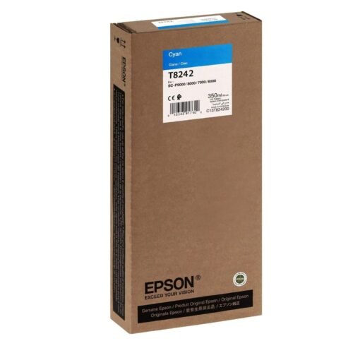 Epson T8242 (T824200) Cyan Original UltraChrome Ink Cartridge (350ml) C13T824200