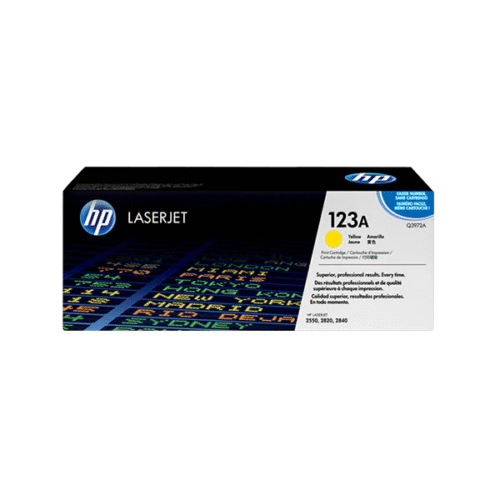 HP 123A Yellow Original LaserJet Toner Cartridge (Q3972A)