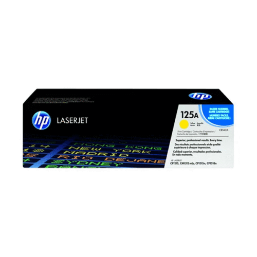 HP 125A Yellow Original LaserJet Toner Cartridge, CB542A
