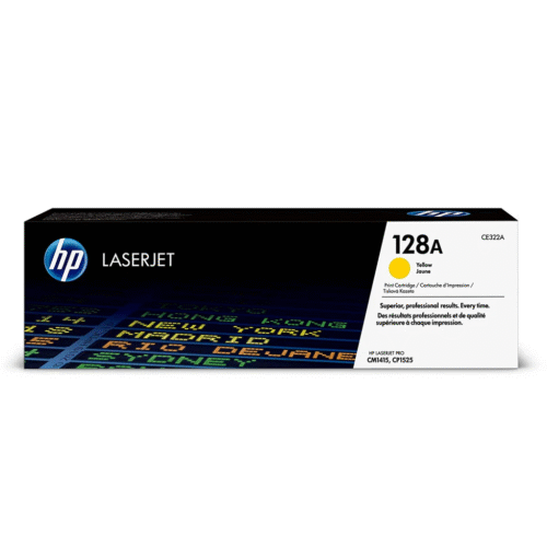 HP 128A Yellow Original LaserJet Toner Cartridge, CE322A
