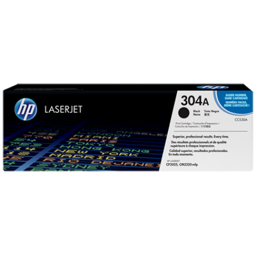 HP 304A Black Original LaserJet Toner Cartridge (CC530A)