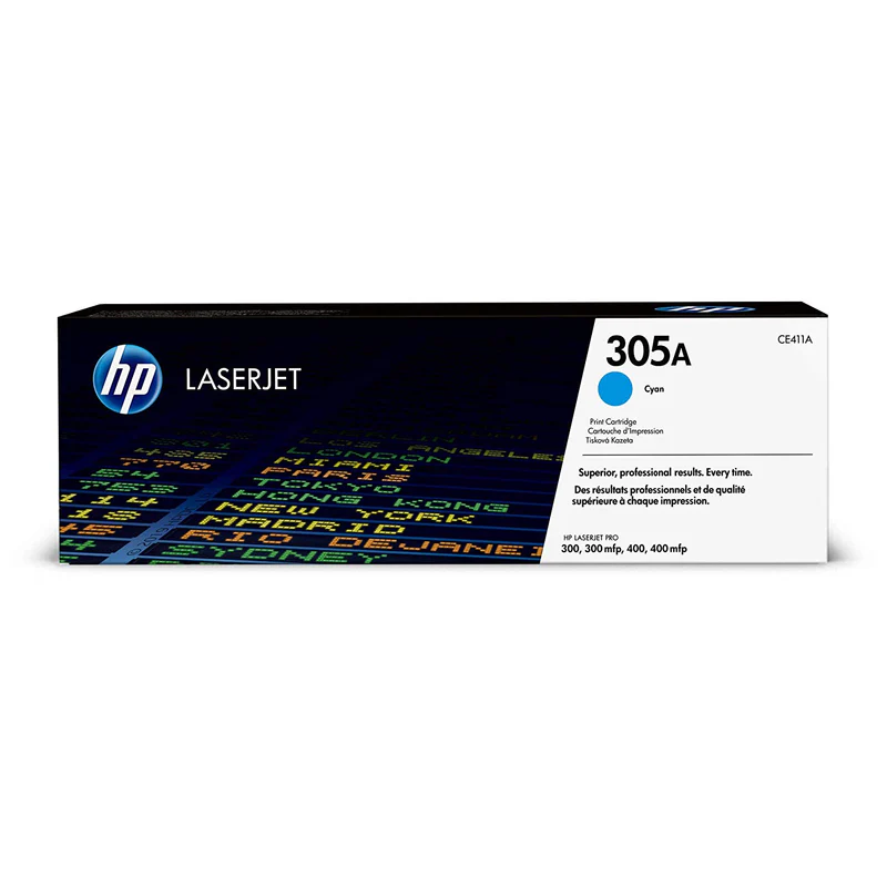 HP 305A Cyan Original LaserJet Toner Cartridge, CE411A