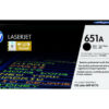 HP 651A Black Original LaserJet Toner Cartridge, CE340A