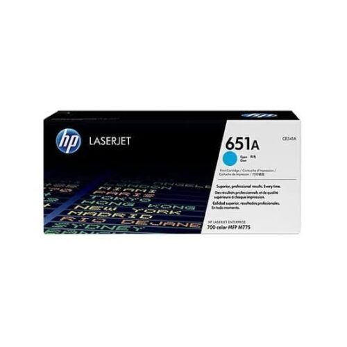 HP 651A Cyan Original LaserJet Toner Cartridge, CE341A