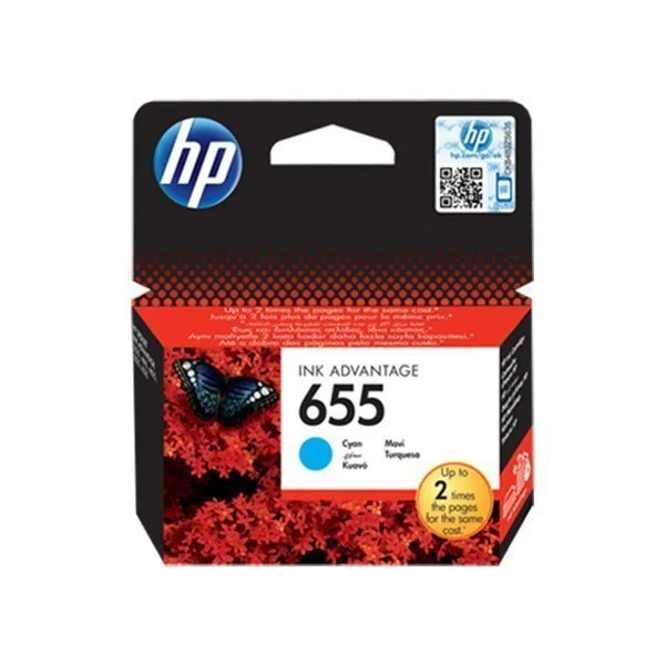 HP 655 Cyan Original Ink Advantage Cartridge, CZ110AE
