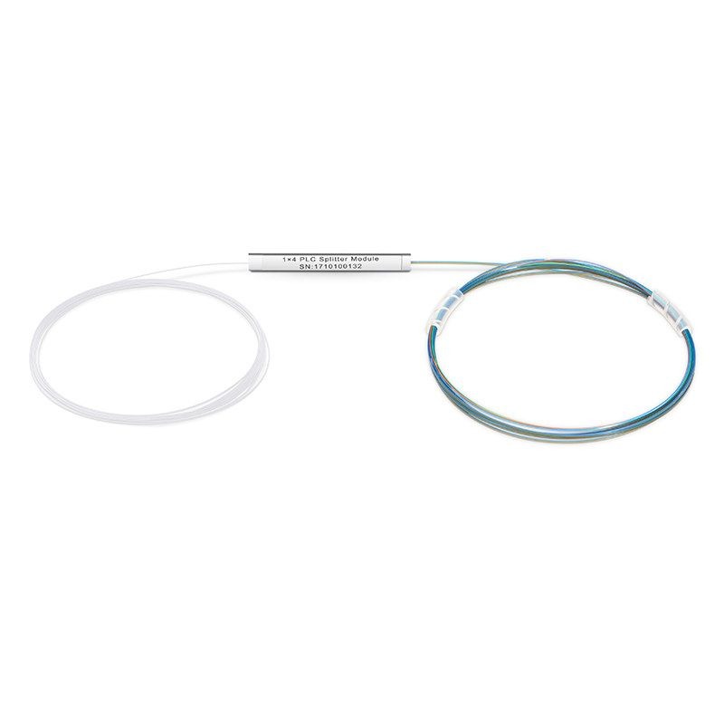 1X4 Bare PLC Steel Tube 250µm Single Mode Fiber Splitter