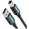 Vention USB 2.0 A Male to B Male Print Cable with 2 Ferrite Cores 10M Black